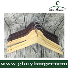 Cheap Oak Wooden Hanger with Matel Hook